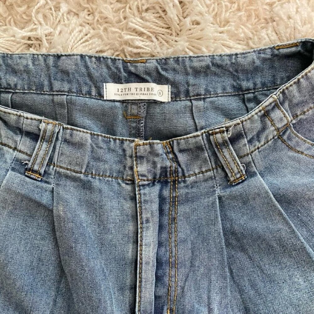 12th Tribe - Wide-leg Denim Pants